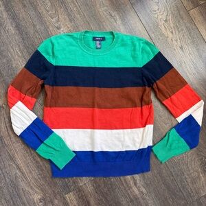 Forever 21 Women’s Multicolor Striped Crew Neck Sweater Color Block size M